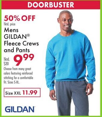 Boscov's Mens gildan® fleece crews and pants offer
