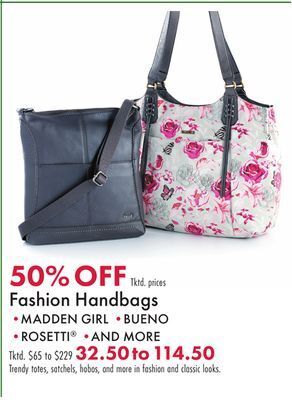 Boscov's Fashion handbags offer