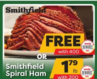 Weis Markets Smithfield spiral ham offer