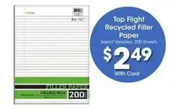 Fry's Top Flight Recycled Filler Paper offer