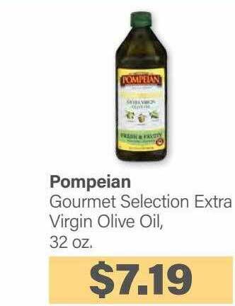 Commissary Pompeian gourmet selection extra virgin olive oil offer