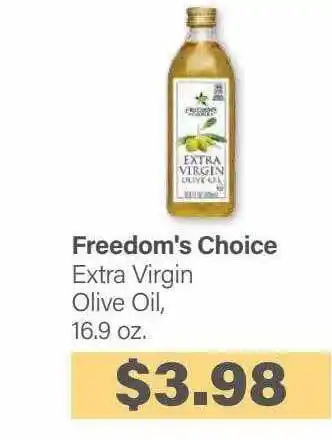 Commissary Freedom's choice extra virgin olive oil offer