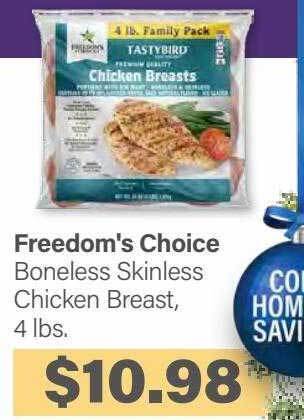 Commissary Freedom's choice boneless skinless chicken breast offer