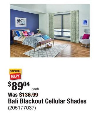 The Home Depot Bali blackout cellular shades offer