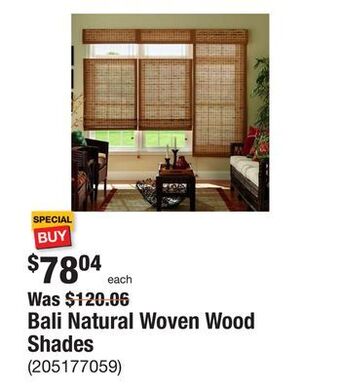 The Home Depot Bali natural woven wood shades offer