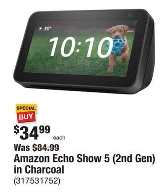 The Home Depot Amazon echo show 5 (2nd gen) in charcoal offer