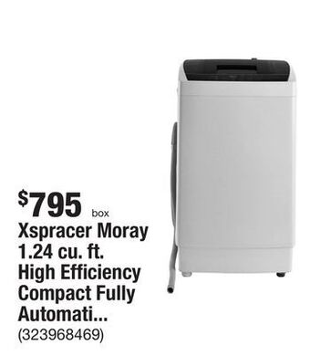 The Home Depot Xspracer moray 1.24 cu. ft. high efficiency compact fully automatic top load washer with agitator in white offer