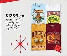 JC Penney Young men's novelty tees select styles offer