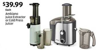 Aldi Ambiano juice extractor or cold press juicer offer