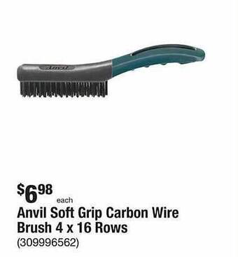 The Home Depot Anvil soft grip carbon wire brush 4 x 16 rows offer