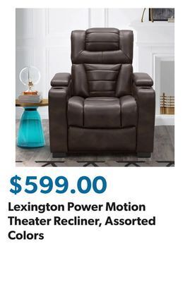 Sam's Club Lexington power motion theater recliner, assorted colors offer