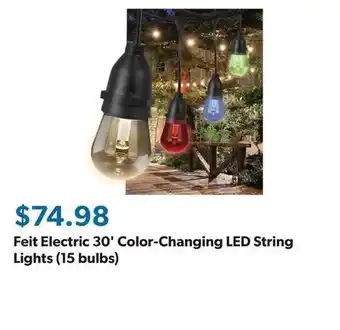 Sam's Club Feit electric 30' color-changing led string lights (15 bulbs) offer