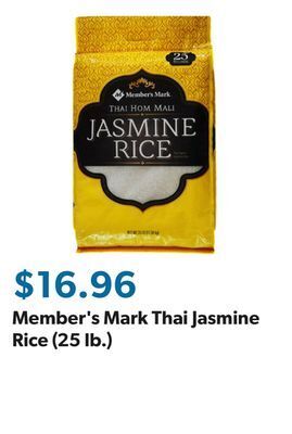 Sam's Club Member's mark thai jasmine rice (25 lb.) offer