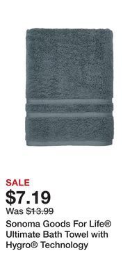 Kohl's Sonoma goods for life® ultimate bath towel with hygro® technology offer