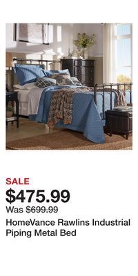 Kohl's Homevance rawlins industrial piping metal bed offer
