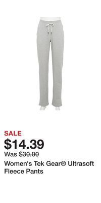 Kohl's Women's tek gear® ultrasoft fleece pants offer