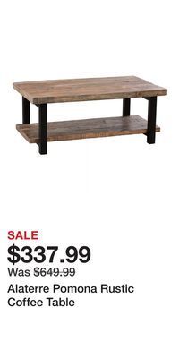 Kohl's Alaterre pomona rustic coffee table offer