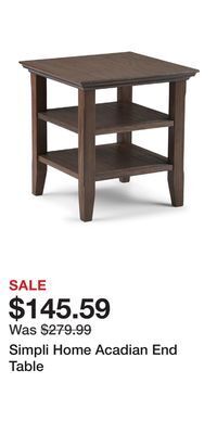 Kohl's Simpli home acadian end table offer