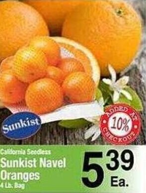Weis Markets Sunkist Navel Oranges offer