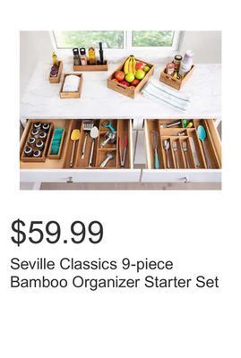Costco Seville classics 9-piece bamboo organizer starter set offer