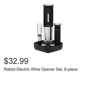 Costco Rabbit electric wine opener set, 8-piece offer