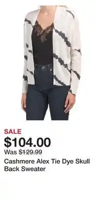TJ Maxx Cashmere alex tie dye skull back sweater offer