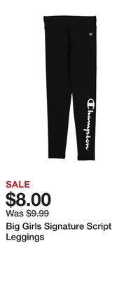 TJ Maxx Big girls signature script leggings offer