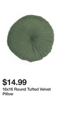 TJ Maxx 16x16 round tufted velvet pillow offer