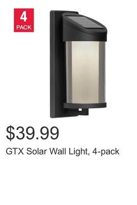 Costco Gtx solar wall light, 4-pack offer