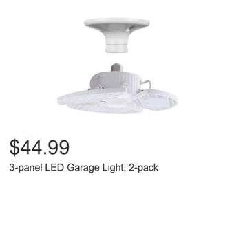Costco 3-panel led garage light, 2-pack offer