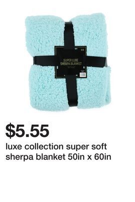 Five Below Luxe collection super soft sherpa blanket 50in x 60in offer