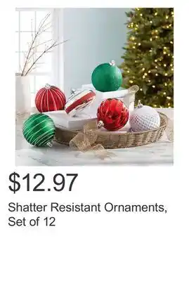 Costco Shatter resistant ornaments, set of 12 offer