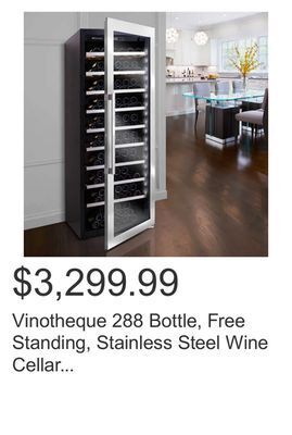 Costco Vinotheque 288 bottle, free standing, stainless steel wine cellar by wine enthusiast offer