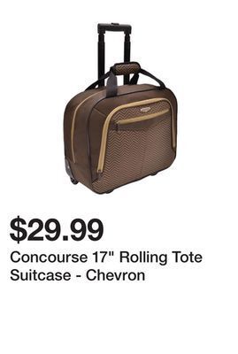 Kmart Concourse 17" rolling tote suitcase - chevron offer
