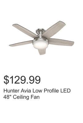 Costco Hunter avia low profile led 48" ceiling fan offer
