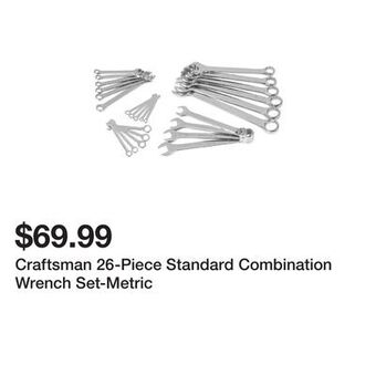 Kmart Craftsman 26-piece standard combination wrench set-metric offer