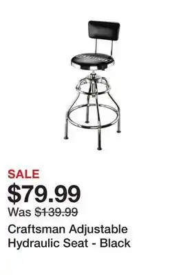 Kmart Craftsman adjustable hydraulic seat - black offer