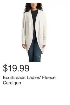 Costco Ecothreads ladies' fleece cardigan offer