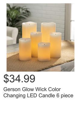 Costco Gerson glow wick color changing led candle 6 piece offer