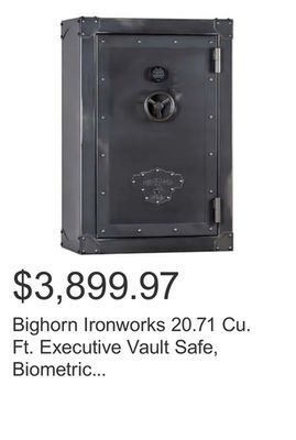Costco Bighorn ironworks 20.71 cu. ft. executive vault safe, biometric lock, fire rated offer