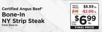 ShopRite Bone-in ny strip steak offer