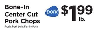 ShopRite Bone-in center cut pork chops offer