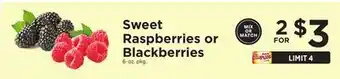 ShopRite Sweet raspberries or blackberries offer