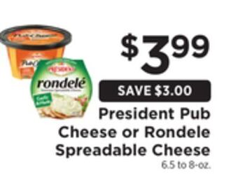 ShopRite Pub cheese or rondele spreadable cheese offer