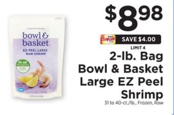 ShopRite 2-lb. bag large ez peel shrimp offer