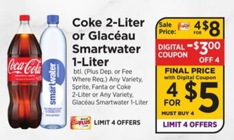 ShopRite Coke 2-liter or glacéau smartwater 1-liter offer