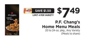 ShopRite Home menu meals offer