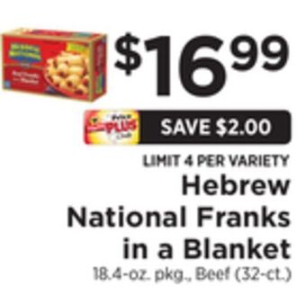ShopRite National franks in a blanket offer
