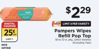 ShopRite Wipes refill pop top offer
