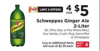 ShopRite Ginger ale 2-liter offer